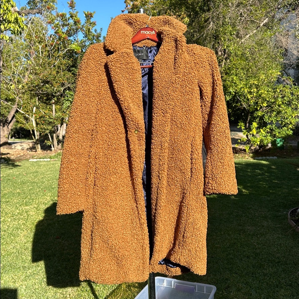 J crew Cozy Brown Teddy Coat